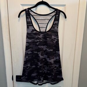 Zyia Gray and Black Camo Tank Top
